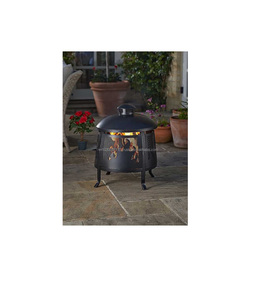 Grande pièce maîtresse décorative de bol de foyer de fer pour les jardins d'arrière-cour fournissant la chaleur et l'atmosphère rustique élégante dehors - Product Image 5