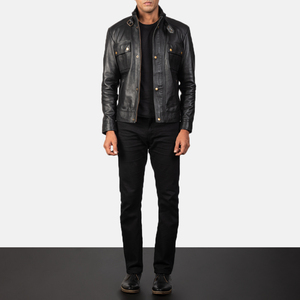 AMERICAN TRENCH CLOTHING Comfortable Men Leather Safari <b>Jacket</b> <b>Waterproof</b> Breathable Eco-Friendly Reversible Front Hot Selling - Product Image 1