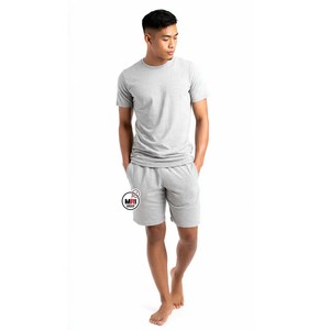 Men Navy Blue T-Shirt And Short <b>Set</b> Crew Neck Solid Color Breathable Wholesale Outdoor Summer Wear Matching <b>Set</b> Plain Sportswear - Product Image 6