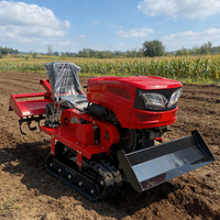 Tracteur à chenilles pour rizières et terres sèches, à faible pression au sol et avec chenilles antidérapantes