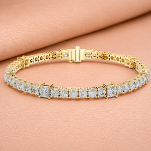 Cut Diamond Tennis Bracelet Yellow White Rose Gold Square Stone Bridal Jewelry <b>Gift</b> for Women Elegant Style - Product Image 3