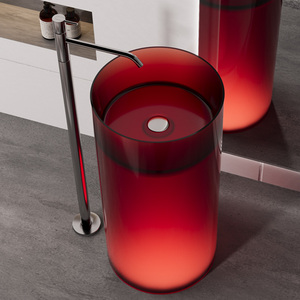 Lavabi da Bagno Moderni in Resina Cristallina Trasparente, <span class=keywords><strong>Vasca</strong></span> da Bagno in Pietra Resina con Design a <span class=keywords><strong>Vasca</strong></span> Rotonda per Hotel - Product Image 1