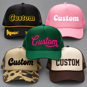 หมวกแก๊ปโฟม 5 ชิ้นแบบพรีเมียม พิมพ์ลายยางนูน ตาข่ายแบบ Snapback ขายส่ง ผู้ผลิตเวียดนาม รับผลิตแบบ OEM ODM โรงงานผลิตเครื่องประดับศีรษะ - Product Image 5