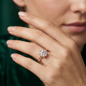 Anillo de Compromiso de Oro Rosa con Diamante Cultivado en Laboratorio de Corte Brillante de 6 Puntas, Certificado IGI, Precio de Fábrica, Venta al Por Mayor - Product Image 6