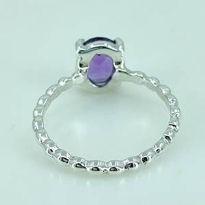 Amethyst <b>Ring</b> 925 Sterling Silver Handmade Promise <b>Ring</b> for Women Sizes 4 to 13 US Natural Stone Cut Bezel Setting for Everyday - Product Image 3