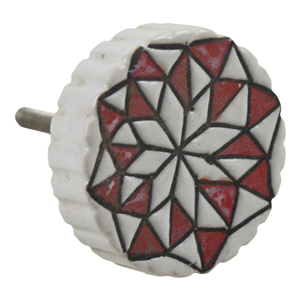 Bouton de tirage en céramique à motif étoile monocolore pour la décoration intérieure, idéal pour commodes et tiroirs dans la cuisine ou l'hôtellerie - Product Image 4