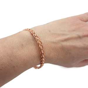 Pulsera tejida de cobre puro para mujer, brazalete envuelto en alambre, regalo del séptimo aniversario para esposa, hecho a mano - Product Image 4