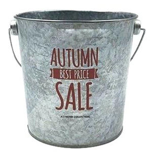 ถังของขวัญคริสต์มาสโลหะชุบสังกะสีสไตล์โมเดิร์นพร้อมหูหิ้ว สำหรับตกแต่งต้นคริสต์มาสสไตล์ฟาร์มเฮาส์  แบบเปล่าสำหรับงานซับลิเมชั่น - Product Image 3