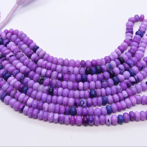 AAA Lavender <b>Opal</b> Smooth Rondelle Shape Gemstone Beads Purple <b>Opal</b> Rondelle Loose Gemstone Beads Natural Lavender <b>Opal</b> Beads - Product Image 1