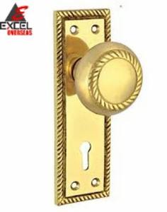 Poignée de porte géorgienne élégante en laiton très demandée avec plaque de fixation, poignée élégante de 7 pouces, prix de gros - Product Image 2