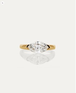 Marquise Moissanite <b>Solitaire</b> <b>Ring</b> 925 Sterling <b>Silver</b> Yellow Gold Plated Engagement Wedding Party Gift - Product Image 1