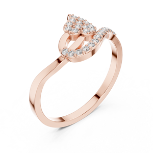 Anillo de Moissanita de Lujo con Forma de Hoja, Chapado en Oro de 14k, Aleación de Plata Esterlina, Diseño Pavé Cruzado para Mujer - Product Image 2