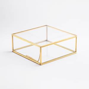 Vintage Customizable Size Jewelry <b>Box</b> Beautiful <b>Glass</b> Design Jewelry <b>Box</b> Handmade Classic Jewelry Gold Plated - Product Image 3