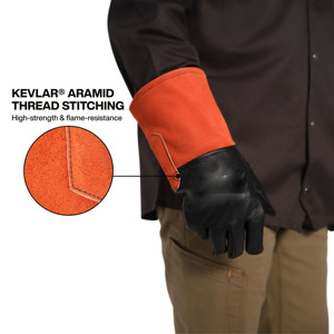 ถุงมือเชื่อมแบบ TIG ทำจากหนังวัวแท้ทั้งฝ่ามือและนิ้ว - Product Image 2