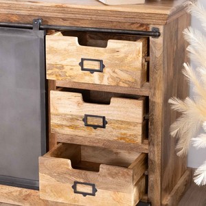 Vandana Crystal Legacy-style <b>sideboard</b> in solid wood and metal Haden - Product Image 5