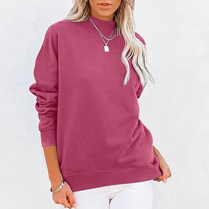 Sweat-shirt pour femme en gros, rayé, col rond, en molleton de coton, design sportif élégant, look streetwear tendance pour femme - Product Image 3