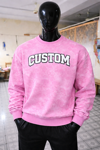 Premium Quality Acid Wash Crewneck <b>Sweatshirt</b> Custom Logo Printing Oversized Fit Comfortable Casual Wear for Men Bulk Order - Product Image 6