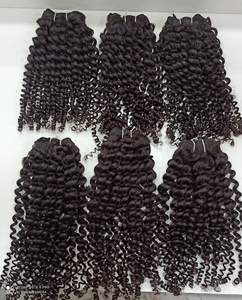 HAIR FASHION INDIA Extensions de cheveux humains vierges Remy indiens bouclés crépus, pré-bouclées, à double trame machine, 100GM - Product Image 4