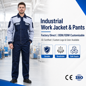 Conjunto <span class=keywords><strong>de</strong></span> Chaqueta y Pantalones <span class=keywords><strong>de</strong></span> Trabajo Industriales Impermeables y Resistentes al Viento con Logotipo Personalizado, Venta al Por Mayor <span class=keywords><strong>de</strong></span> Fábrica OEM, Duraderos, Certificados CE - Product Image 1