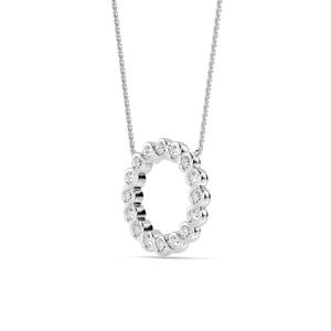 Colgante Solitario de Diamante Cultivado en Laboratorio, Corte Redondo, 0.53 CTW, Oro Blanco de 14K, Joyería Fina, Regalo de Aniversario para Mujer - Product Image 4