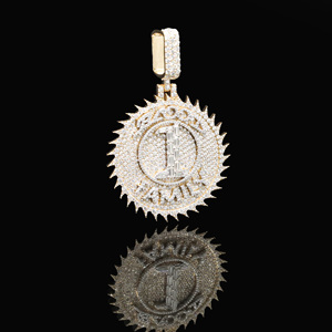 Colgante de Lujo Personalizado para Hombre, de Aleación, con Diamantes, Estilo Urbano Vanguardista, Chapado en Oro Rosa - Product Image 1