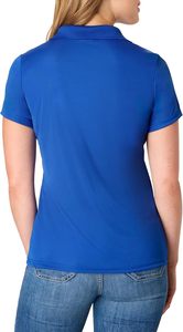 เสื้อโปโลแขนสั้นสีน้ำเงินรอยัลสำหรับผู้หญิง ผ้าถักโพลีเอสเตอร์เนื้อแน่น ระบายอากาศได้ดี สวมใส่สบาย - Product Image 6