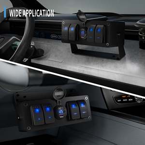 4 Gang Rocker <b>Switch</b> Box Dual <b>USB</b> Charger QC3.0 Voltmeter Blue LED Car Dashboard Panel Auto <b>Switches</b> - Product Image 1