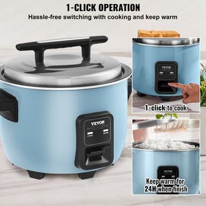 Autocuiseur commercial 50 tasses avec grande cuve antiadhésive de 10,57 Qt/10 litres, cuisson rapide et maintien au chaud - Product Image 6