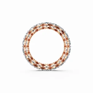 IGI Certified VVS Clarity Radiance Lab Grown Diamond Eternity Band Round Brilliant Cut 18kt Gold Luxury <b>Ring</b> for Women - Product Image 5