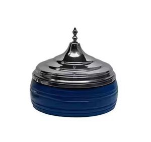 Stainless Steel Eco-Friendly Food Warmer with Matte Black Lid Insulated Casserole Serving Dish 33cm Diameter for Dining <b>Table</b> - Product Image 2