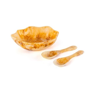 Bol de service alimentaire en résine de haute qualité, luxueux, fabriqué à la main en Inde, résine alimentaire, bol à fruits multifonctionnel, vaisselle de table - Product Image 3
