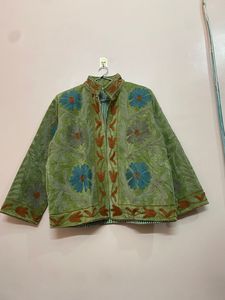 Amazing Look Suzani Velvet Embroidery Floral Jacket <b>Winter</b> Wear Jacket Coat Women's Coat Suzani Short Jacket for Womens - Product Image 3