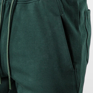 Shorts Bermuda Homme Vert Uni 100% Coton avec Cordon de Serrage à la Taille et Poches Style Décontracté Tissu Tricoté Respirant 180g - Product Image 6