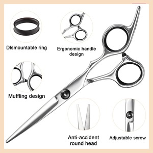 Ciseaux à effiler les cheveux en acier inoxydable, 28 dents, pour droitiers, outil professionnel de barbier et de salon, avec peignes et cape inclus - Product Image 2