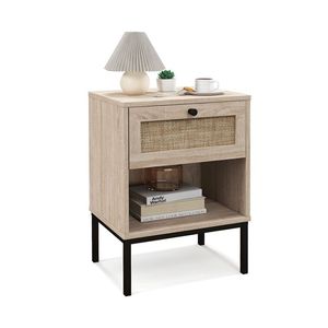 Comodino in Stile Boho con Cassetto, Arredamento Vintage - Product Image 2