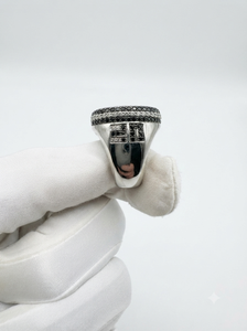 Custom Luxury Jewelry 925 Silver Moissanite Diamond Bling Iced Initial Name Letter Hip Hop Style Championship Fine <b>Rings</b> for Men - Product Image 4