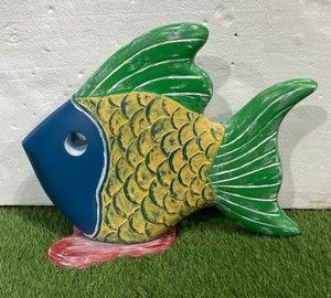 Ensemble de figurines de poisson en aluminium colorées faites à la main, sculpture d'animaux rustiques sculptés, décoration pour la maison et le jardin - Product Image 5
