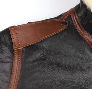 Blouson aviateur sur mesure Aero B-6 marron Seal avec garniture Vicenza rouge-brun, blouson bomber, logo personnalisé, manteau en cuir fait main - Product Image 6