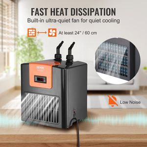 Refrigeratore d'Acqua Silenzioso da 1/10 HP per Acquari da 52 Galloni (196 L), Refrigerazione per Acqua Dolce e Marina, Compressore da 1/10 HP per Acquario - Product Image 5