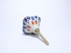 Hand Painted Square Ceramic Cabinet <b>Knobs</b> & Drawer Pulls-Mediterranean Style Floral Design Decorative <b>Furniture</b> <b>Handles</b> - Product Image 6