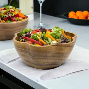 Tazón de Madera para Servir, Tallado a Mano, de Madera de Acacia, para Comida, Ensalada, Fruta, Palomitas, Decoración para la Mesa de Comedor - Product Image 2