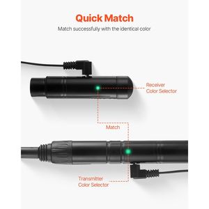 DMX <b>Wireless</b> Receiver 7 Receivers 1 Transmitter 2.4G ISM Band 656 ft Range Stage Lighting Equipment Bag <b>Adapter</b> All-in-One - Product Image 5
