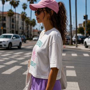 T-shirt décontracté pour femme, coupe ample, 100% coton, respirant, manches courtes, tee-shirt d'été - Product Image 4