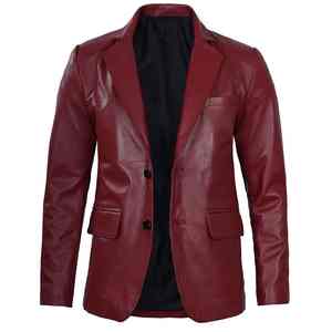 Blazer en cuir pour homme, nouveau style, design tendance, col en V, simple boutonnage, personnalisable, respirant, très vendu, de qualité supérieure - Product Image 4