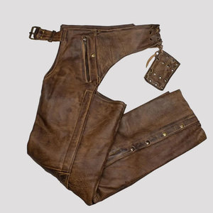 Horse <b>Riding</b> Suede Leather <b>Chaps</b> High Quality Durable Material Washed Men's Leather <b>Chaps</b> Wholesale Best Price With Custom Logo - Product Image 6