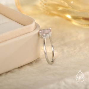 Vintage Rose <b>Quartz</b> Silver <b>Ring</b> with Natural Stone | Elegant Sparkling Design-Timeless Gift for Her for Weddings & Anniversaries - Product Image 1