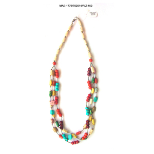 Collar de Cuentas Estilo Bohemio, Colgante de Resina de Madera Multicolor, Cadena en Capas, Joyería de Moda Unisex a Precio de Mayoreo - Product Image 2