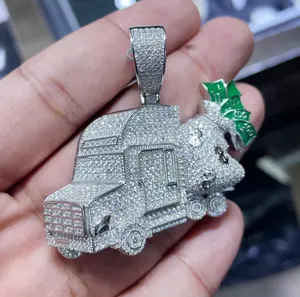 Colgante de Lujo con Diseño de Camión de Dinero, Chapado en Oro de 14K, con Moissanita VVS y Plata 925, Joyería Hip Hop para Hombre - Product Image 2