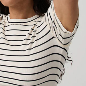 Stripped Design Slim Fit Relaxed And Comfortable material Women T Shirt With Custom Logo Designing <b>Cheap</b> With Soft Material 2026 - Product Image 4