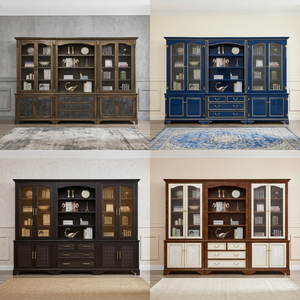 <span class=keywords><strong>Bibliothèque</strong></span> de luxe en bois massif, vitrine sur mesure, unité murale avec porte vitrée, <span class=keywords><strong>meuble</strong></span> de rangement, mobilier sur mesure OEM - Product Image 4